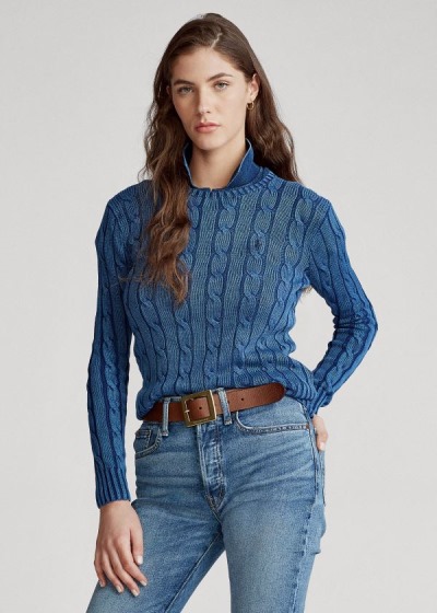 Polo Ralph Lauren Cable-Knit Cotton Striktrøje Dame Danmark (JFAWO5620)